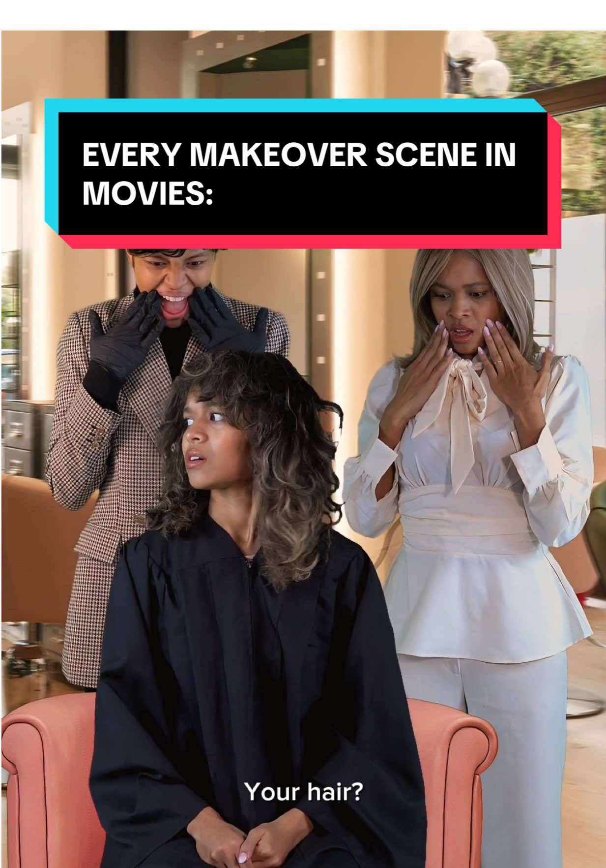 TikTok post by @laframbuesaa for Pureology. Caption reads: If those movies were more honest😂 Products used:....