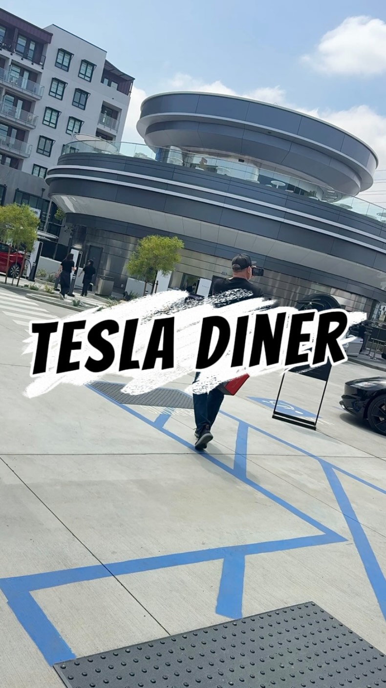 Instagram post by @myteslavibez for Tesla. Caption reads: We were invited to attend the soft opening of the....