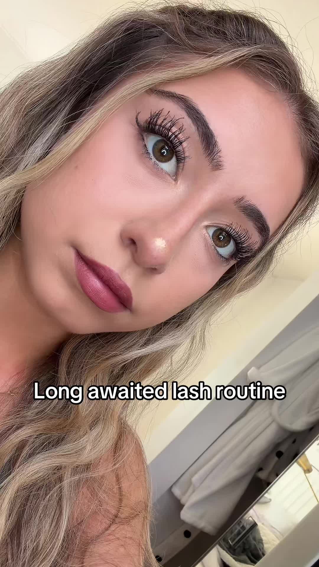 TikTok post by @abbarose3 for Grande Cosmetics. Caption reads: [...] use my mascara routine @Grande Cosmetics....