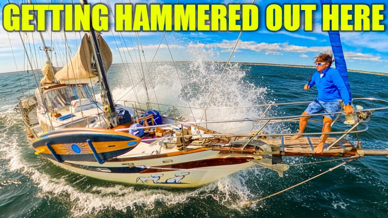 YouTube post by @Sailingdoodles for TotalBoat. Caption reads: Wasn’t Supposed to Be This Rough... Solo to....