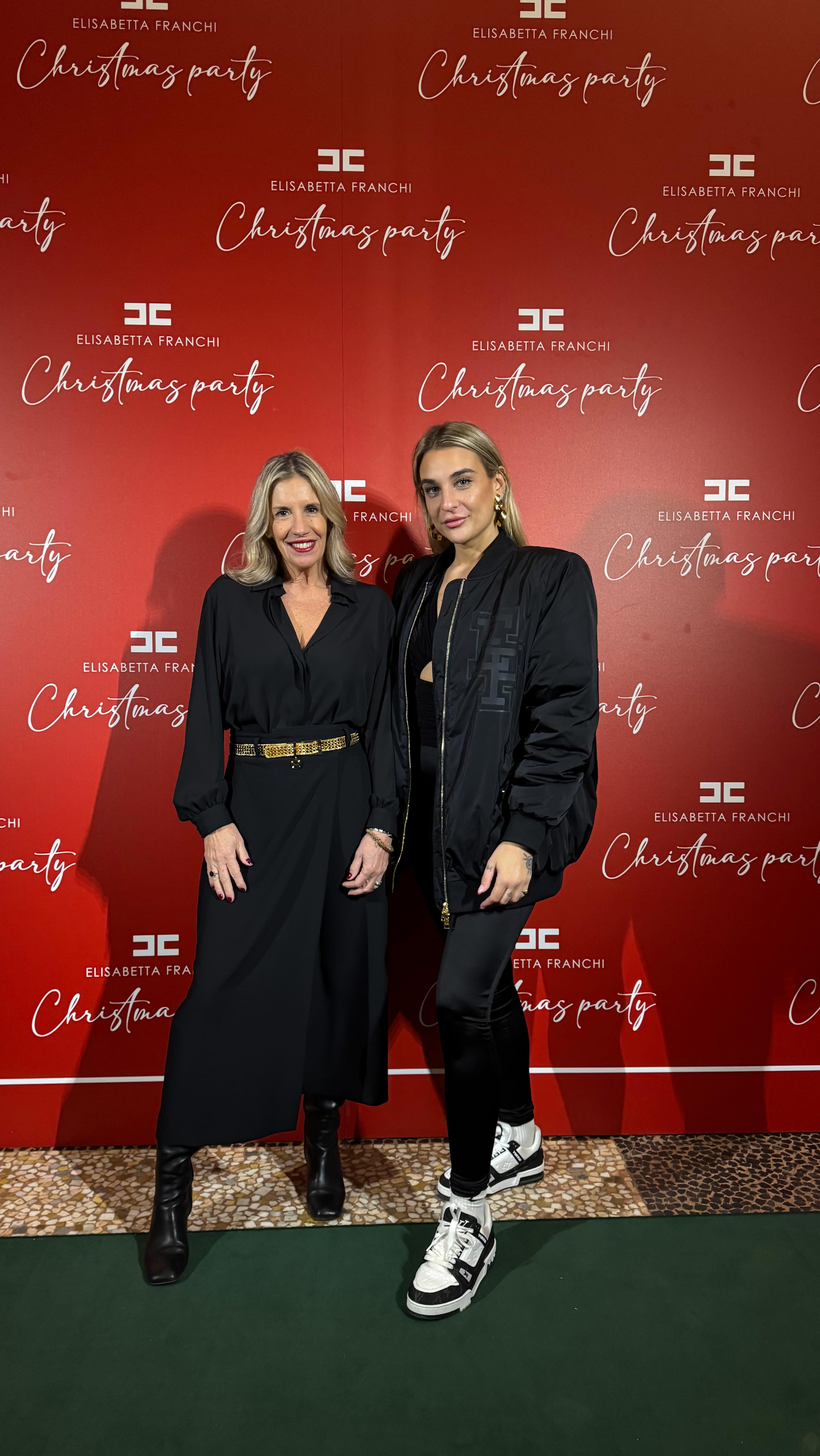 Instagram post by @rossella.barbaro for Elisabetta Franchi. Caption reads: Christmas party - @elisabettafranchi....