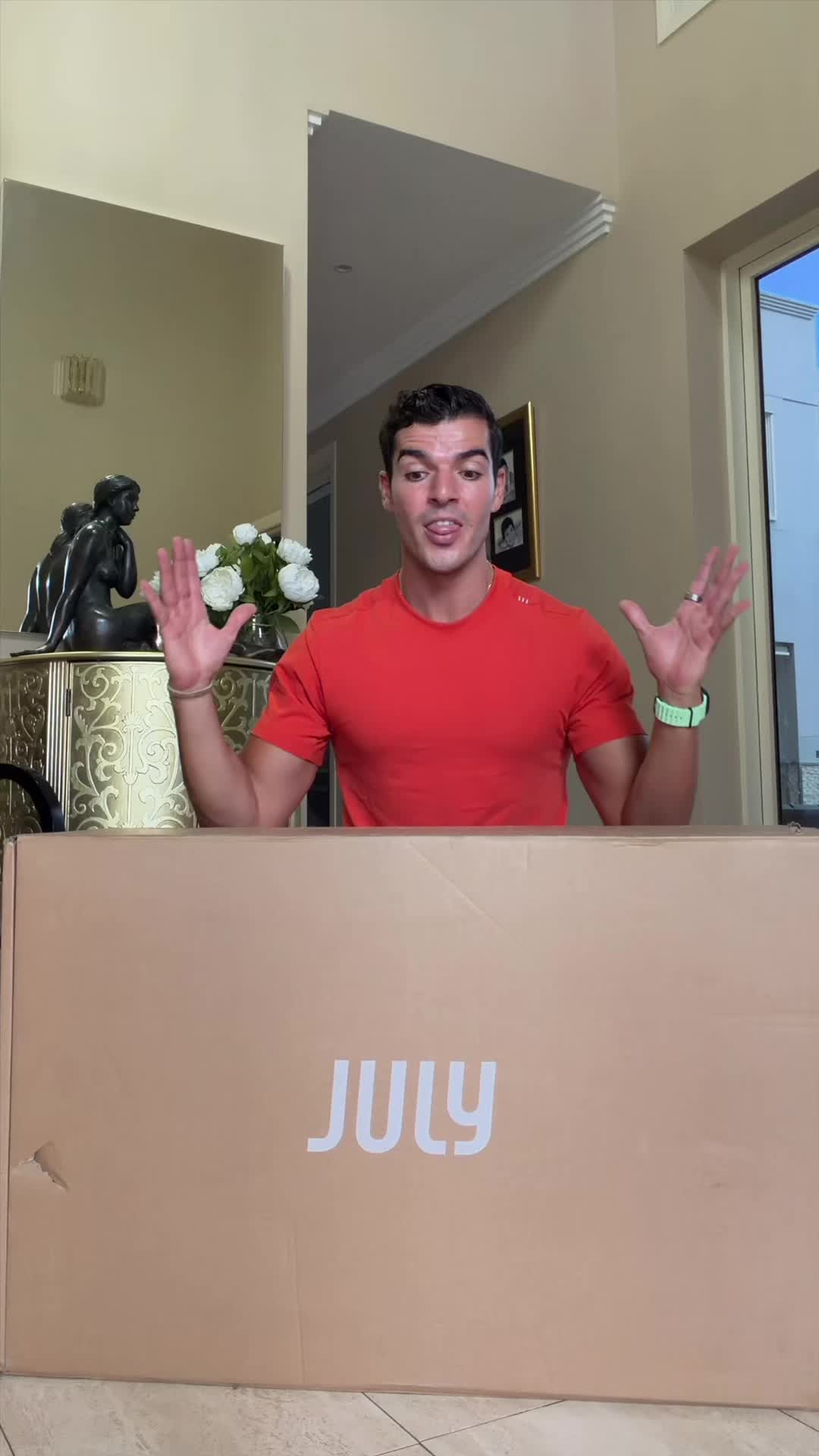 TikTok post by @sebbylaz for July. Caption reads: Bye bye to lost luggage 😍🤎 @July Travel ad....