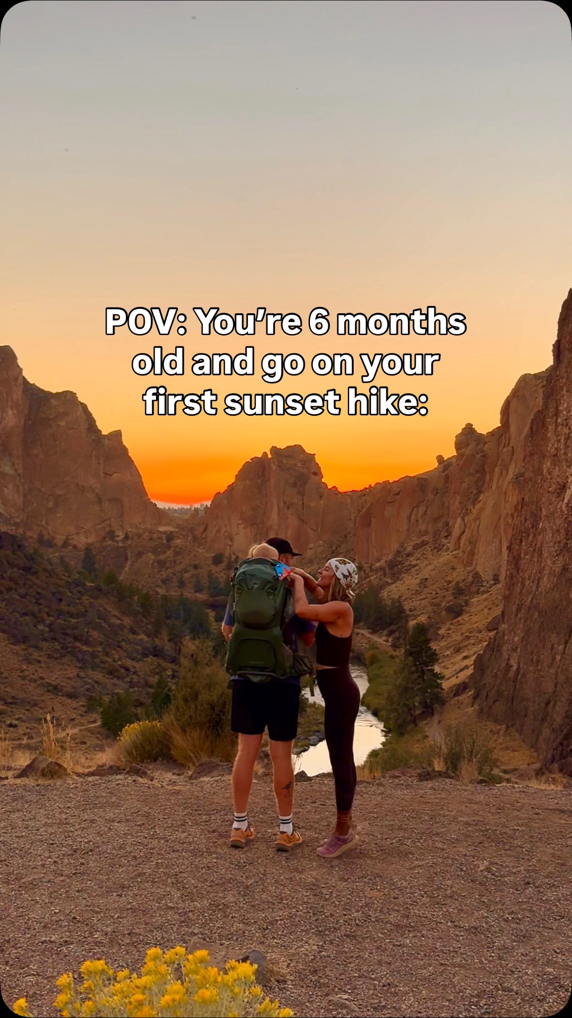 Instagram post by @wherewewentnext for Beyond Yoga. Caption reads: Picture this: You’re 6 months old, and instead of....