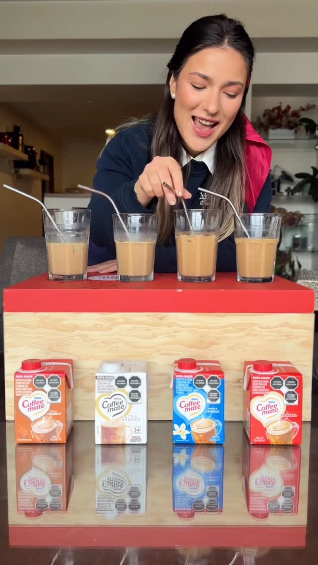 Instagram post by @maria.bolio for Coffee Mate. Caption reads: Chance mi talento no es adivinar sabores🥺… pero....