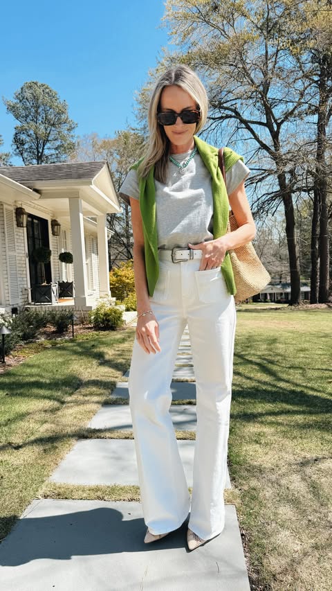 Instagram post by @lwilliamsstyle for J.Crew. Caption reads: [...] to you! 🩵 Spring always looks good at....