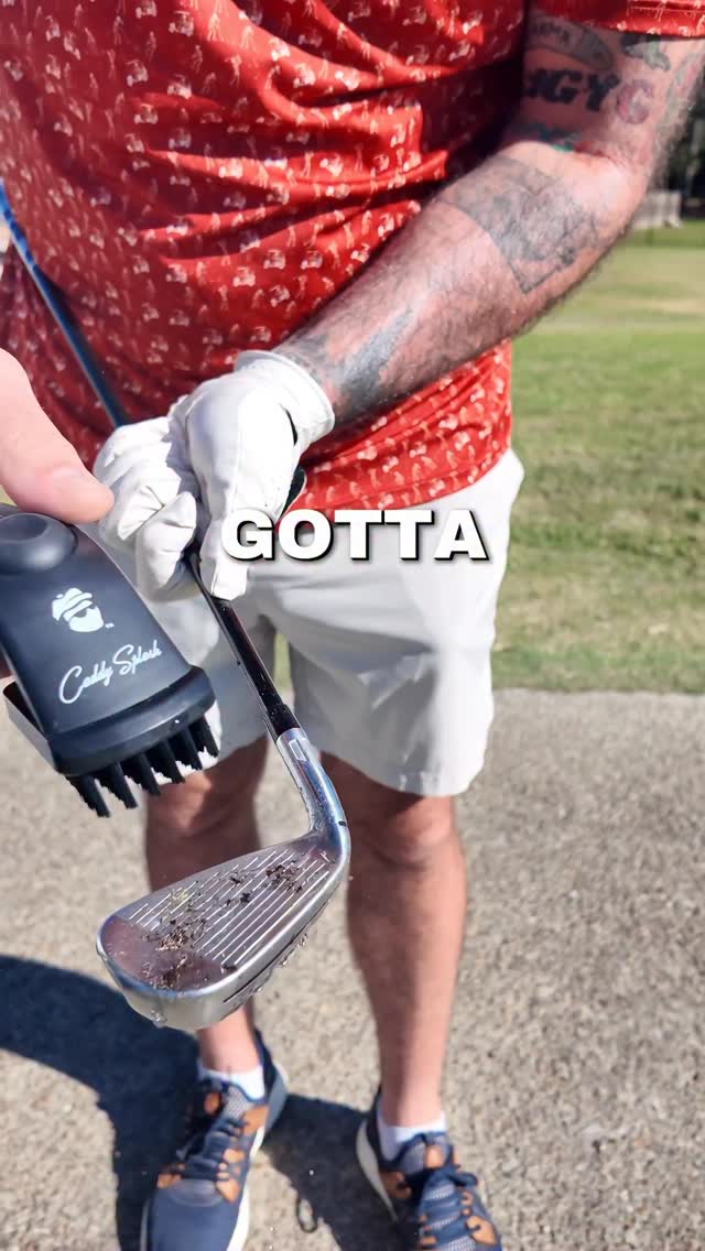 Instagram post by @handycapped_golf for Caddy Splash. Caption reads: [...] chunk it, clean it! Preferably with a....