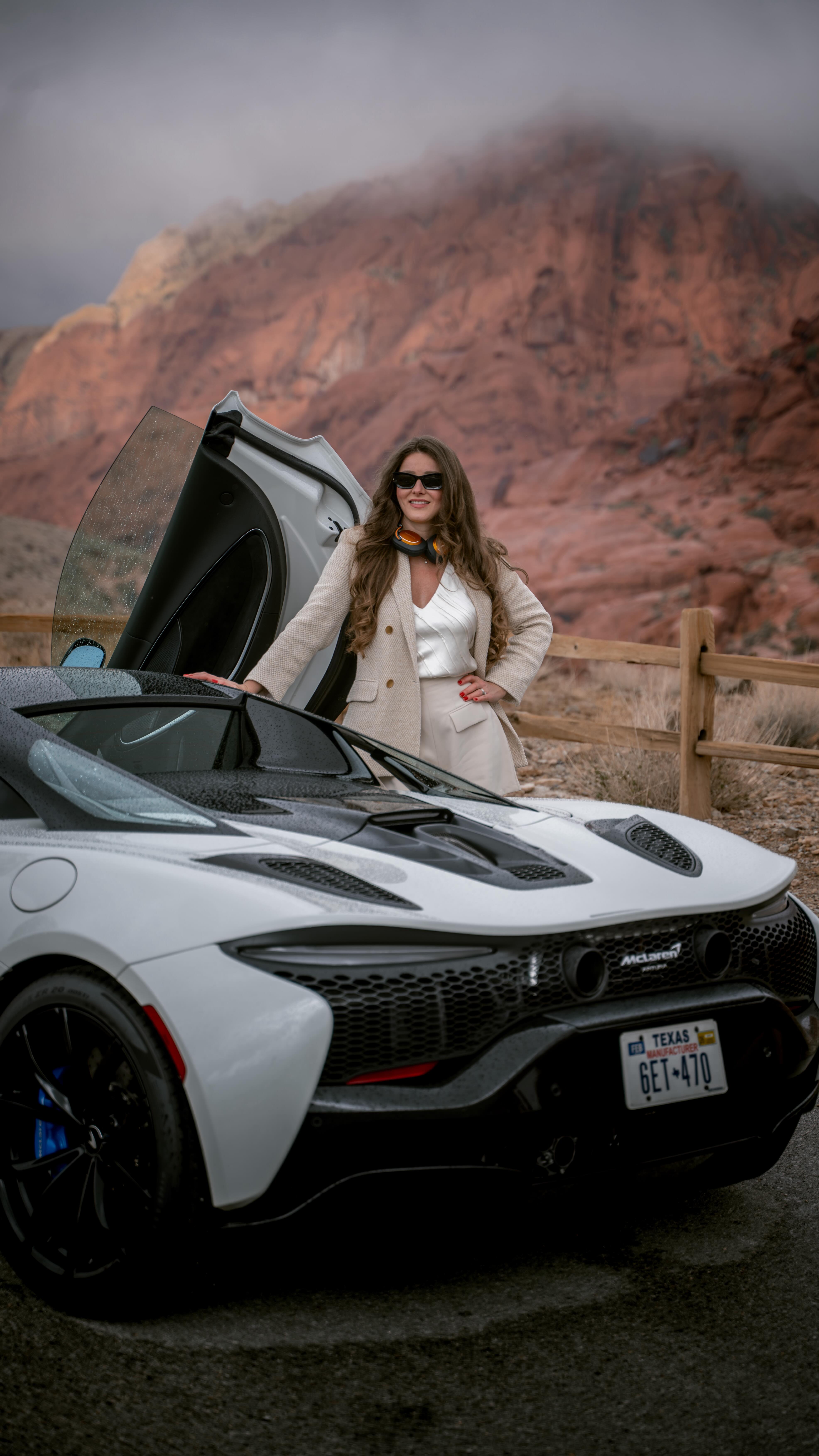 Instagram post by @glamofnyc for McLaren. Caption reads: [...] Las Vegas trip with @bowerswilkins and....