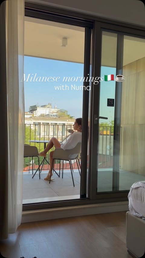 Instagram post by @hazaleceyuceer for Numa. Caption reads: [...] MILAN.🇮🇹☕️ Ve home away from home....