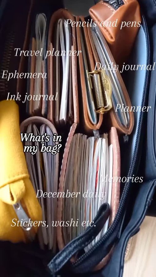 Instagram post by @my_travelers_notebook for Ellington Pens. Caption reads: What's in my bag?
.
Discount....