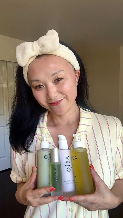 Instagram post by @beautybanchanwithchristykim for OSEA. Caption reads: [...] trends have changed a lot in 30 years.....
