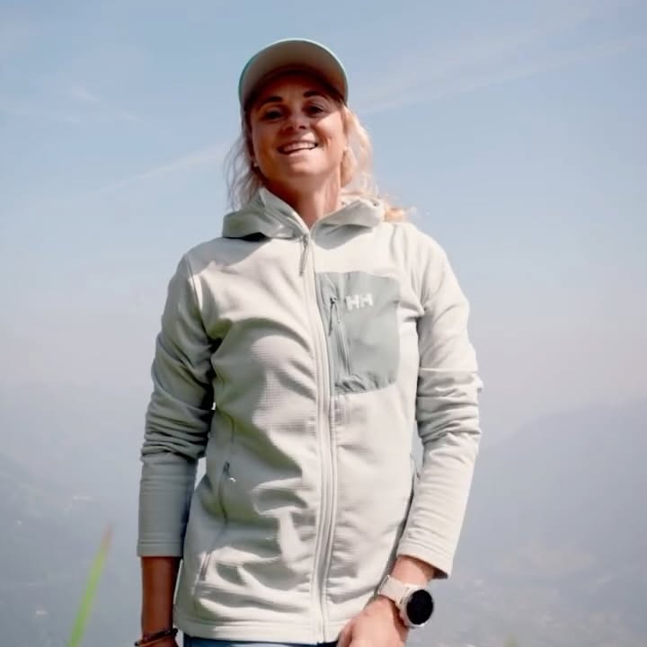 Instagram post by @sandralahnsteiner for Helly Hansen. Caption reads: June is @hellyhansen #OpenMountain month – time to....