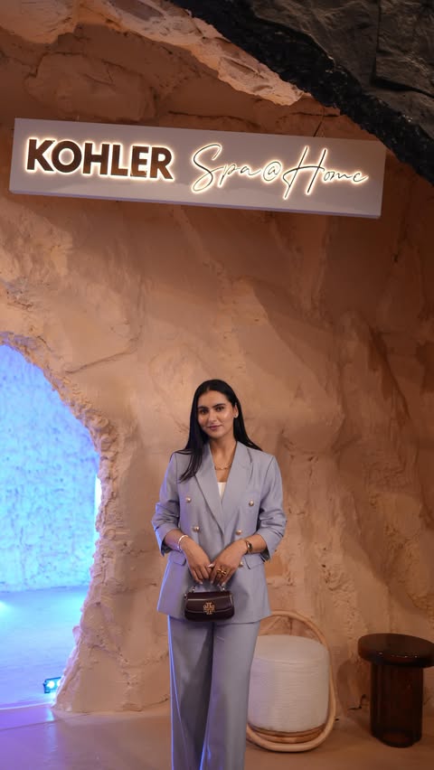 Instagram post by @skin_by_dr.shivangi for KOHLER. Caption reads: [...] in every day.🤷🏻‍♀️ Walking through Kohler....