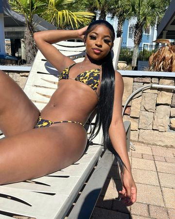 Instagram post by @kelsss.amya for Icon Swim. Caption reads: Enjoy the view💛

Bikini Set- @iconswim.