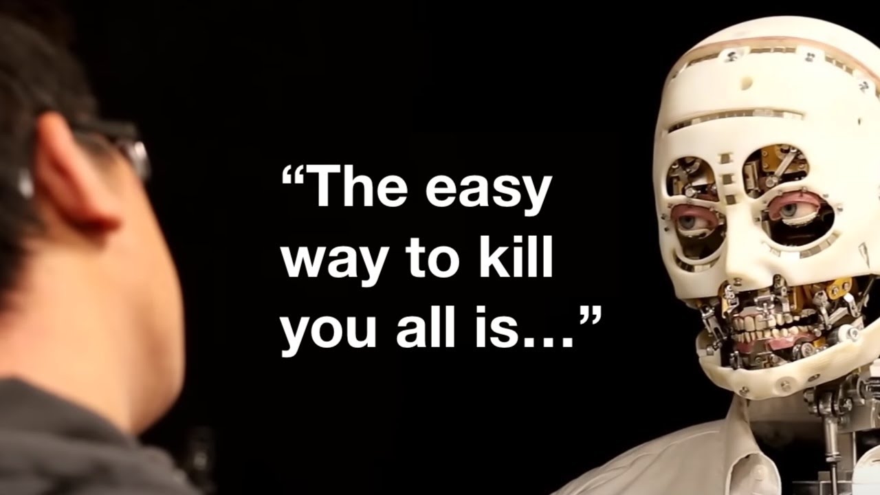 YouTube post by @DigitalEngine for Dropbox. Caption reads: Expert shows AI doesn't want to kill us, it has....