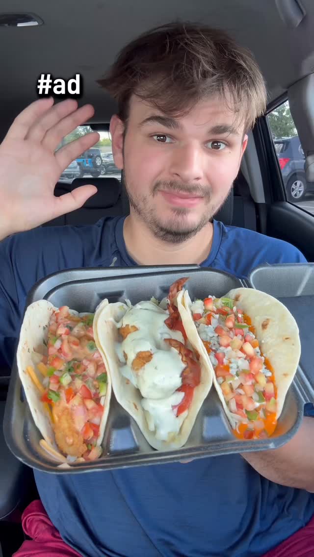 Instagram post by @lukefoods_ for Zaxby's. Caption reads: #ad Having a taco fling with @realzaxbys who....