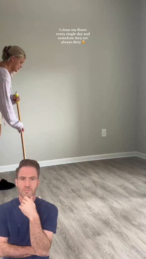 Instagram post by @drjoe_md for Eufy. Caption reads: Floors collect way more dust, dander and allergens....