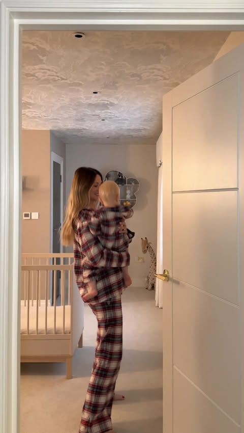 Instagram post by @amelia.murs for Marks and Spencer. Caption reads: Matching Christmas pyjamas with my mini me…....