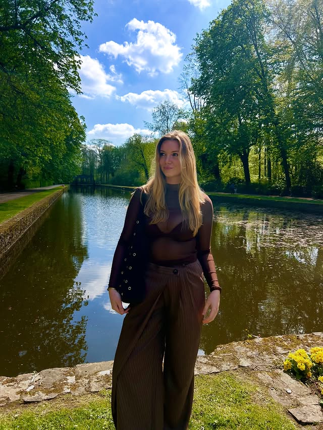 Instagram post by @pauline_vc for LOAVIES. Caption reads: Everything hallelujah 🧡🌷 Outfit from @loavies....
