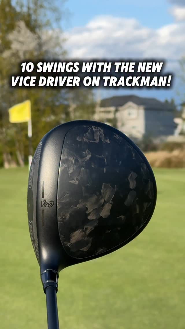 Instagram post by @michaelcaan for VICE GOLF. Caption reads: Here’s ten swings on trackman with the new....