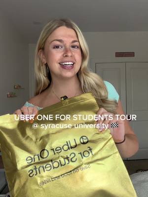 TikTok post by @gracevickner for Home From College. Caption reads: [...] the link in my bio ⭐️ @Uber @Home From....