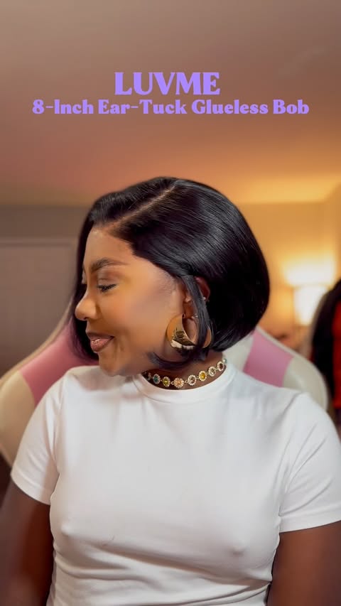 Instagram post by @badgirlprech for Luvme Hair. Caption reads: #ad This Ear Tuck BOB from @luvmehair Ouh ma....