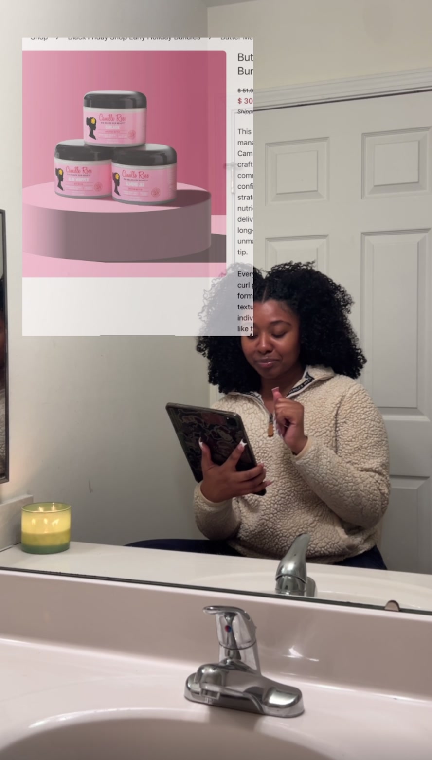 TikTok post by @anneityt for Camille Rose. Caption reads: I teamed up with Camille Rose to highlight their....