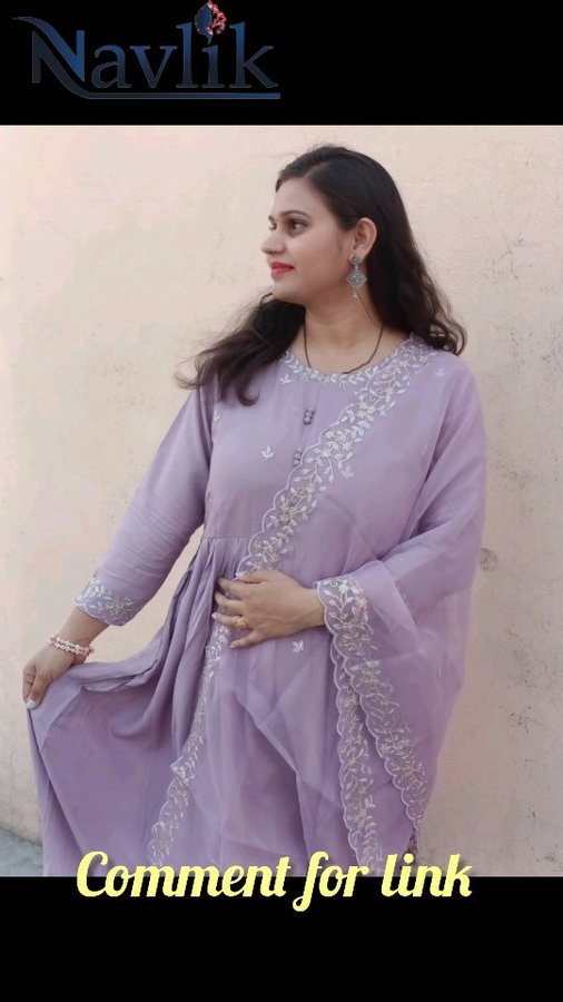 Instagram post by @teacher_mumma_of_dhairya for Navlik. Caption reads: A beautiful suit from Navlik ....
Buy it from....