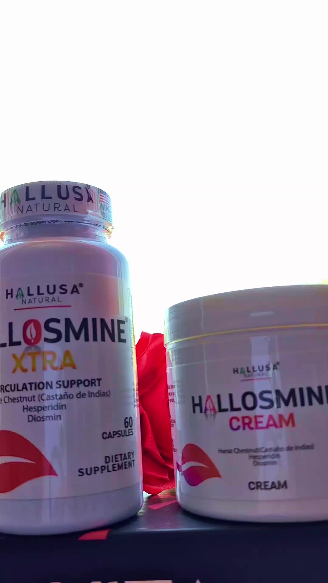 TikTok post by @chikyxocol for Hallusa Natural. Caption reads: @Hallusa Natural #varices #cuidadodelapiel [...].
