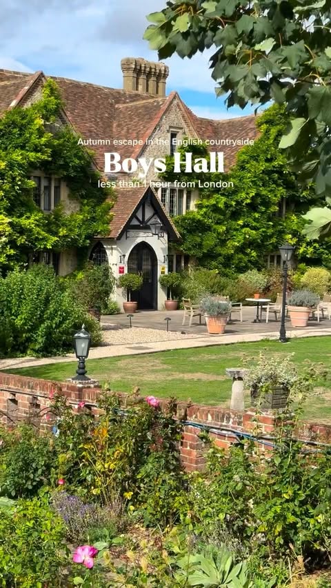 Instagram post by @unlimitedbritain for London | Explore. Caption reads: 🍂A little autumn escape to Boys Hall🍂 📍Ashford,....