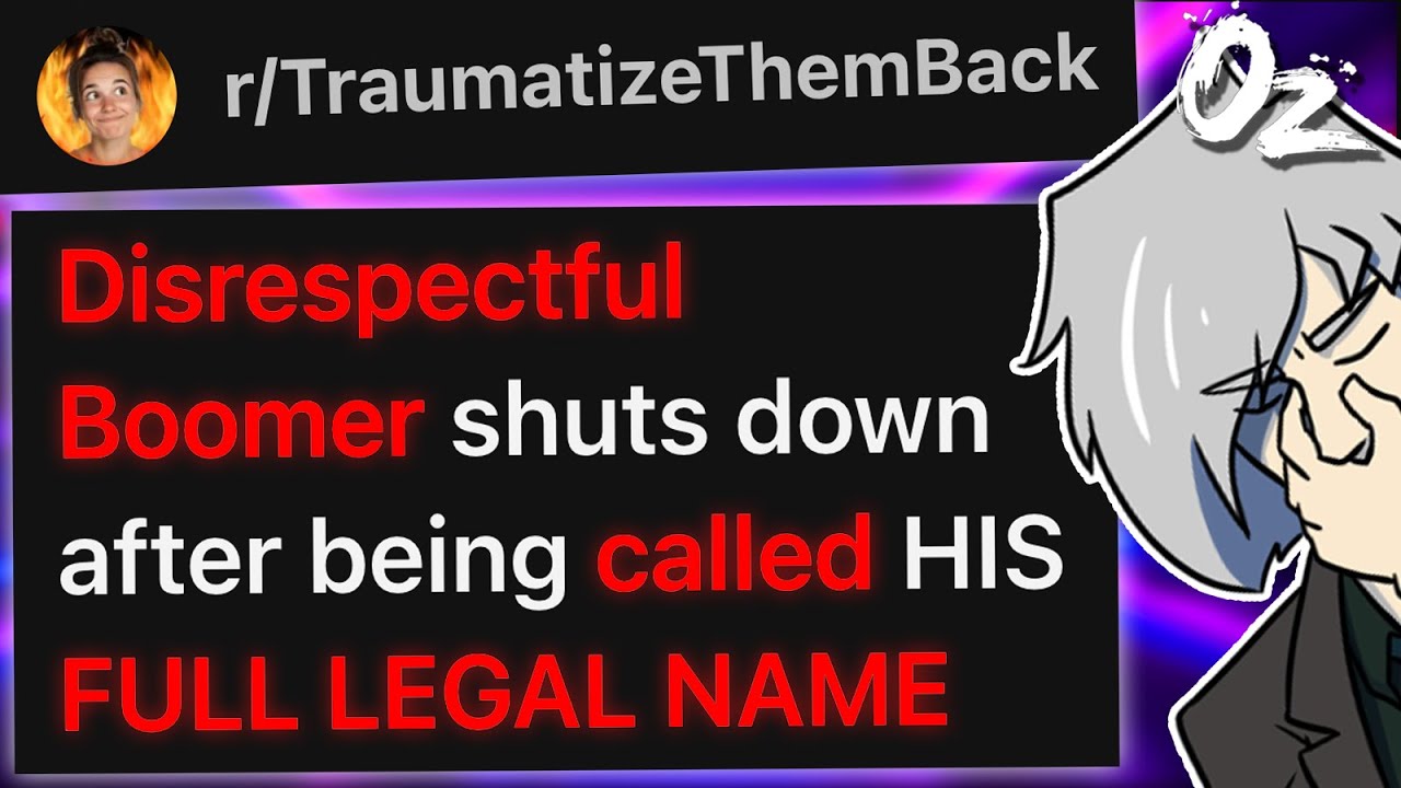YouTube post by @Oz_ for Makeship. Caption reads: r/TraumatizeThemBack Called Entitled Boomer By His....