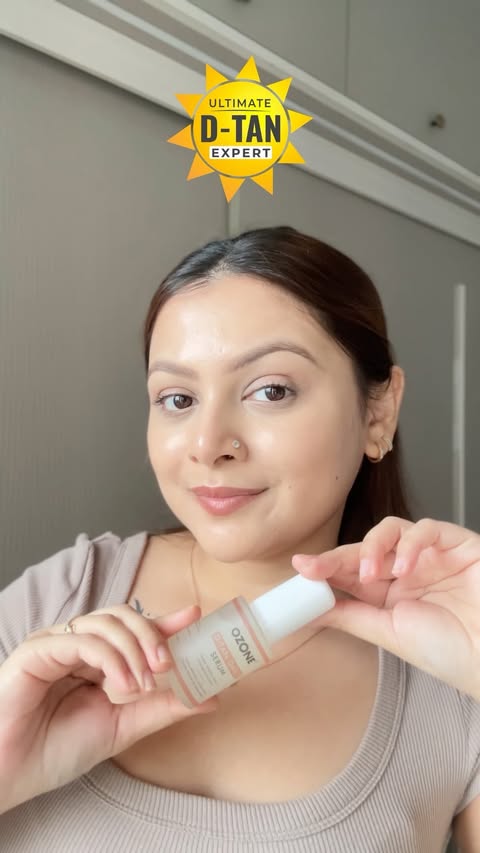 Instagram post by @oliviaaaa.m_ for Ozone Ayurvedics. Caption reads: I have using the @ozonebeautysciences D-Tan Daily....