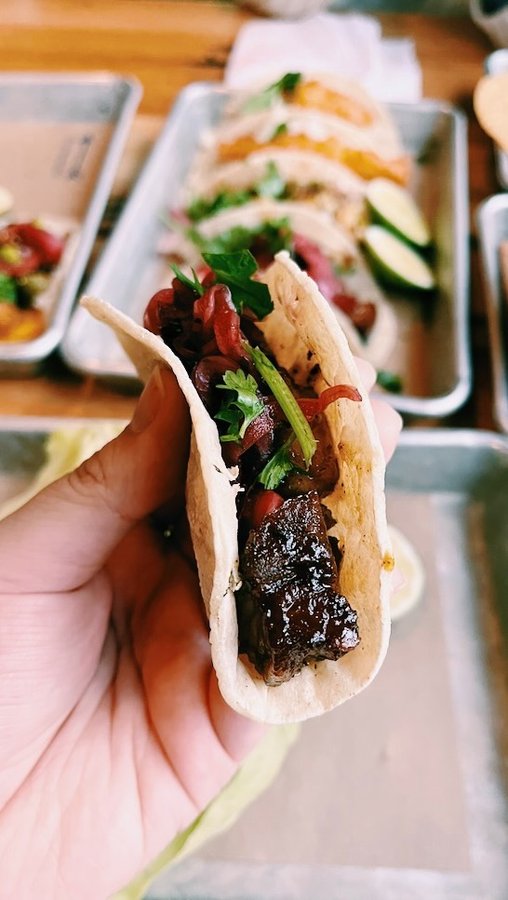 Instagram post by @emifoodi for bartaco. Caption reads: #bartacosecret ROASTED BRUSSELS SPROUTS....
