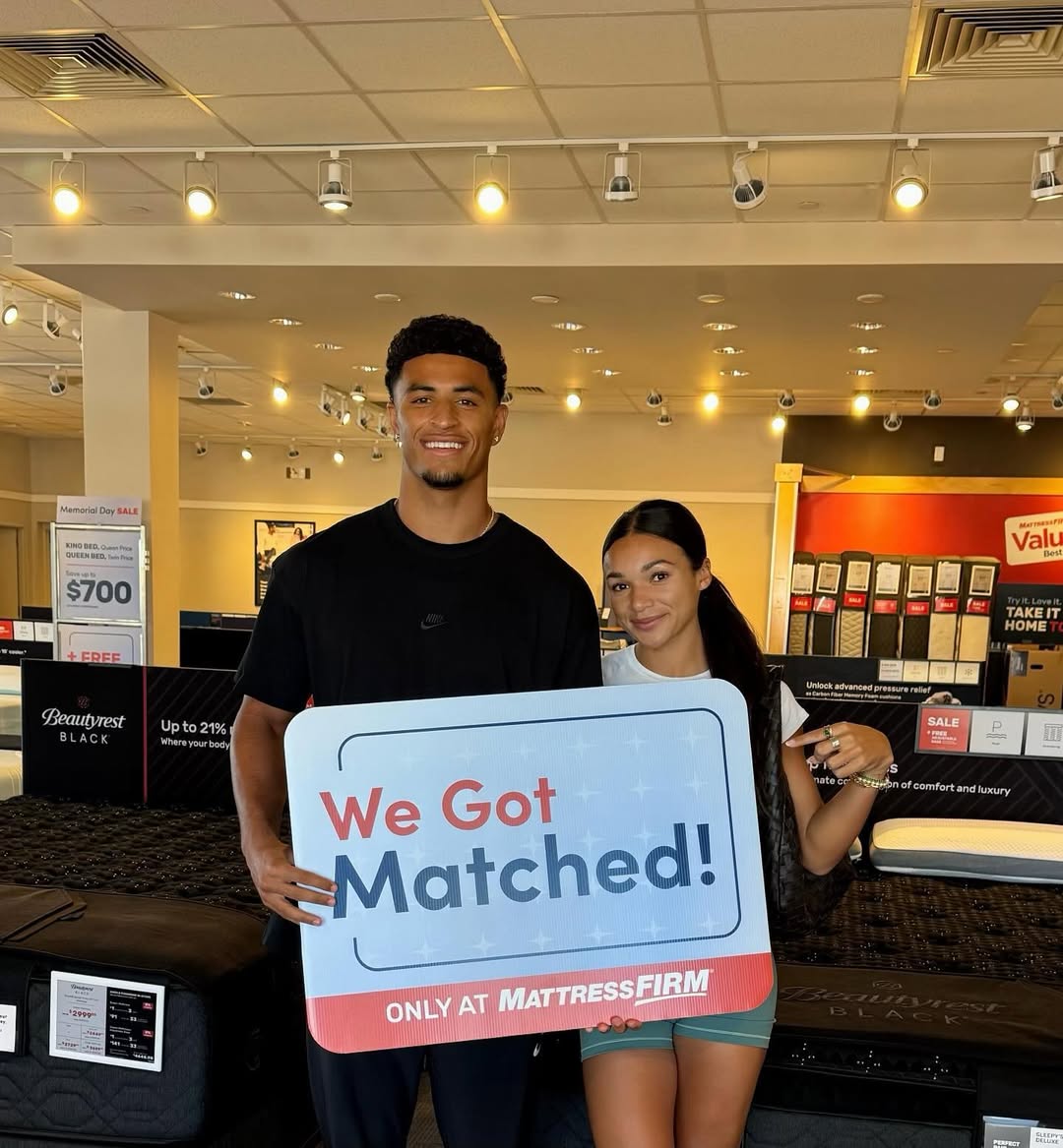 Instagram post by @mikewillyy for Mattress Firm. Caption reads: Exciting times ahead! We just got matched with the....