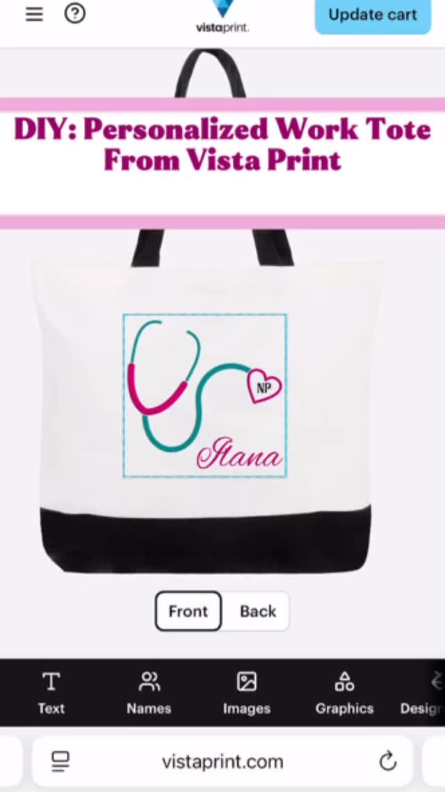 Instagram post by @foodiefun_adventures for VistaPrint. Caption reads: New Job = New Custom Swag from @vistaprint !....