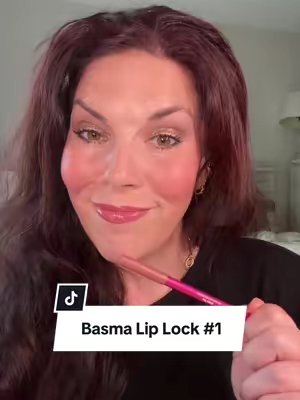 TikTok post by @sarampena for BASMA Beauty. Caption reads: @BASMA Beauty Lip Lock Liner in 1 is my night out....
