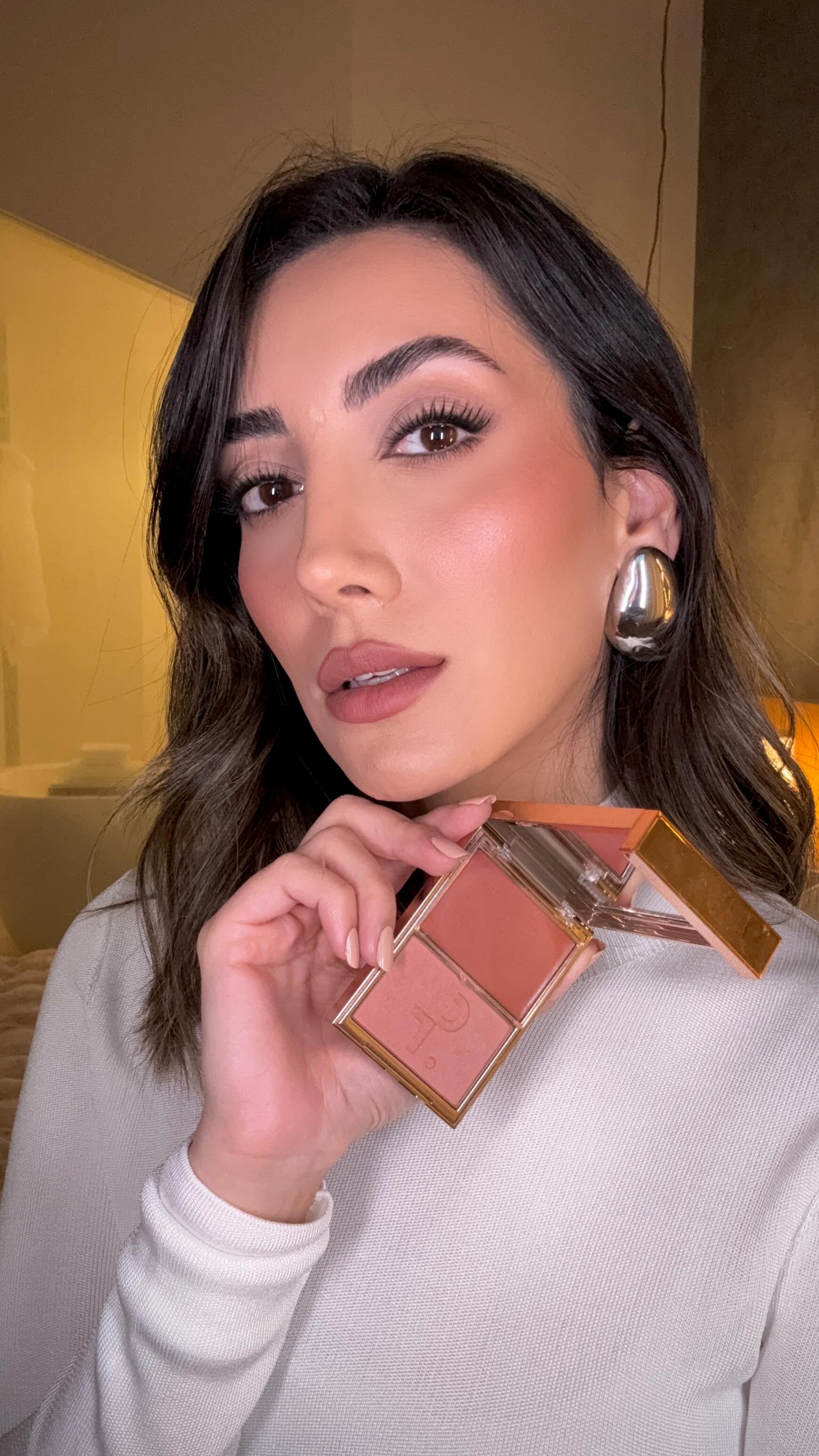 Instagram post by @sadaf_beauty for Patrick Ta. Caption reads: Powder first to set, cream second to bring life....