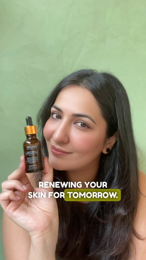 Instagram post by @eishachopra for Ozone Signature. Caption reads: This is skincare that doesn’t just promise, it....