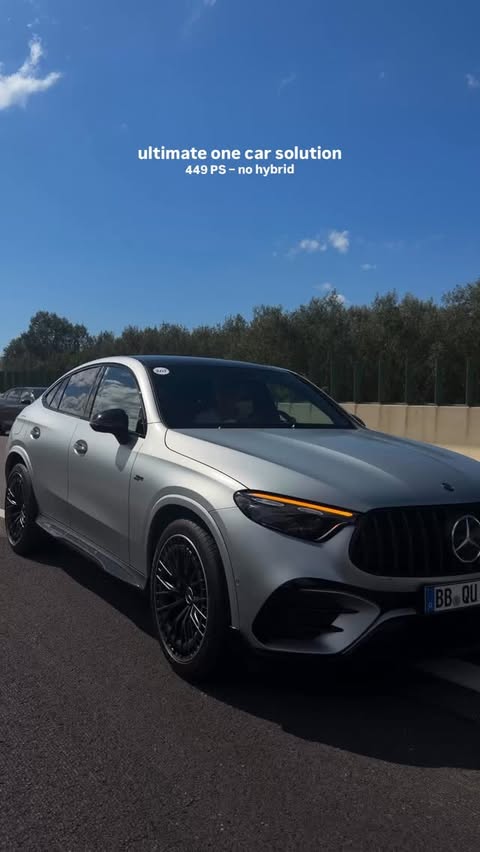 Instagram post by @stefandrives for Mercedes-Benz. Caption reads: [...] and Utility🤝 GLC 53 AMG Coupé ad....