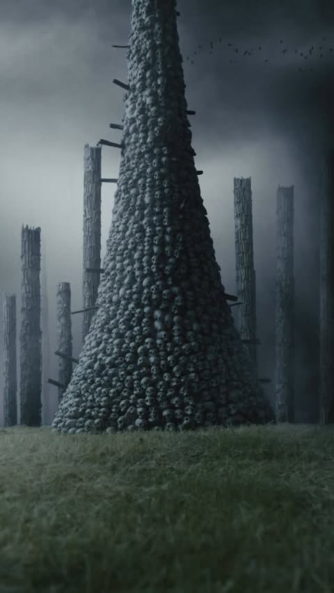 Instagram post by @sebastianjern for Sony Pictures. Caption reads: Miniature set inspired by 28 Years Later: The Bone....