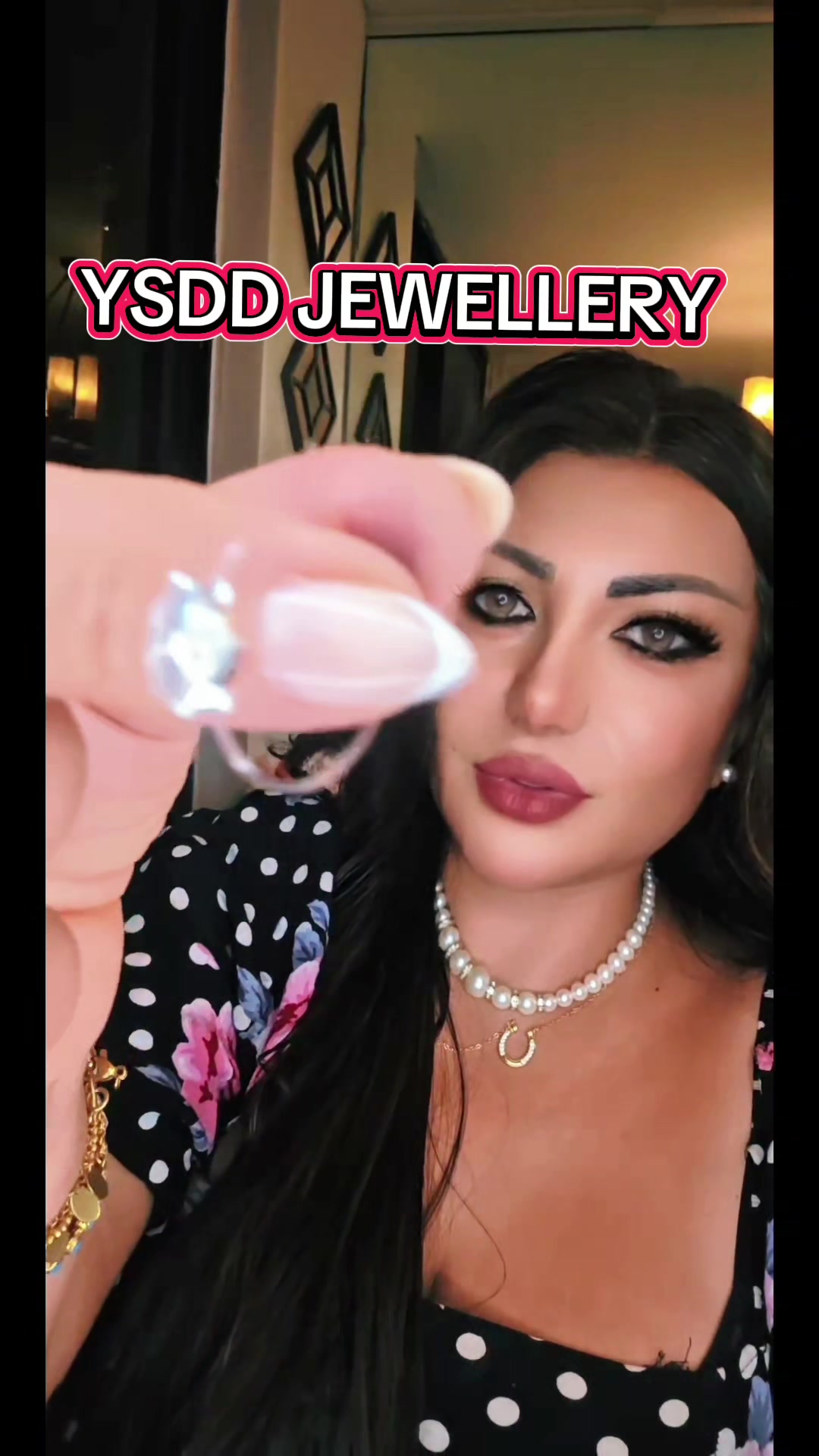 TikTok post by @jomanaqueenofmiami.7 for YSDD Jewelry. Caption reads: @YSDD Jewelry Official #giftguide #diamond....