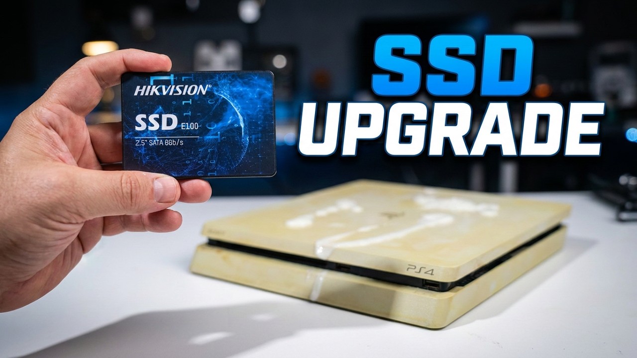YouTube post by @resEG for PCBWay3D. Caption reads: PS4 Restoration & Upgrade PS4 Hard Drive to SSD....