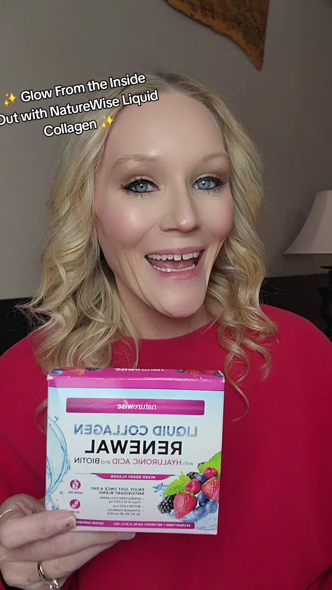 TikTok post by @jenniferwitherell84 for NatureWise. Caption reads: [...] #beauty #liquidcollagen #selfcare....