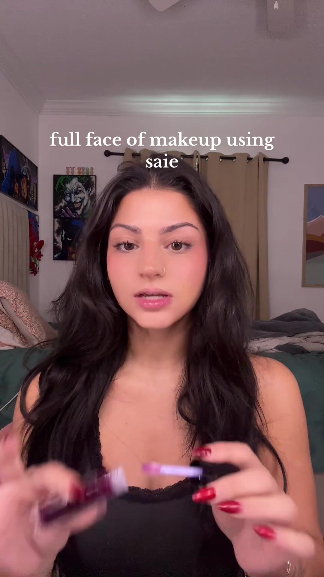 TikTok post by @keillyalons.oo for Saie hello. Caption reads: @Saie i’m obsessed with everything thank you !!!!....