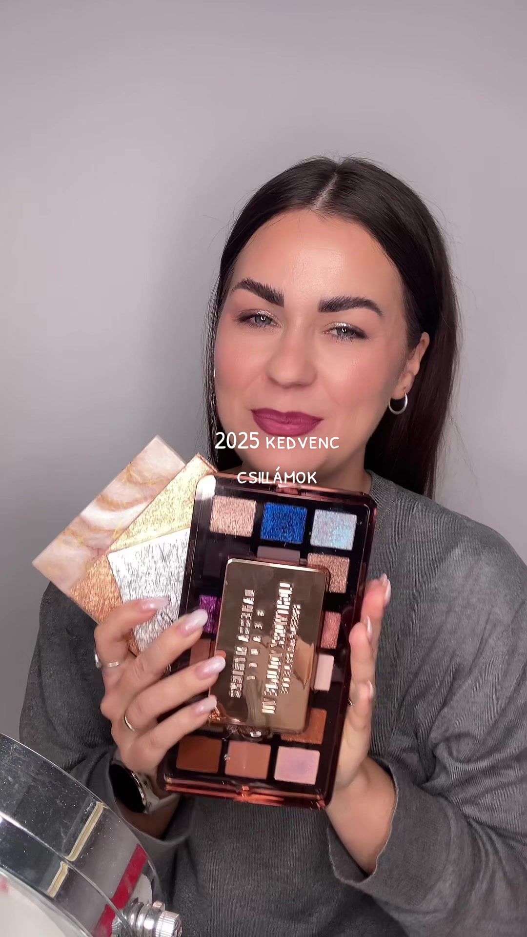 TikTok post by @galbovycynthia for Adriana Nichole Cosmetics. Caption reads: [...] Reklámnak minősülő tartalom| @Adriana....
