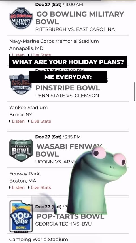 Instagram post by @bowlseason for SLING TV. Caption reads: @sling has #BowlSeason on repeat all season long....