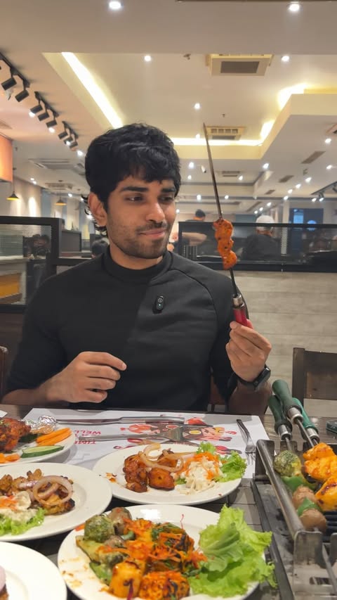 Instagram post by @chumma_likethatonly for Barbeque Nation. Caption reads: [...] . [protien goals chicken meals prep barbeque....