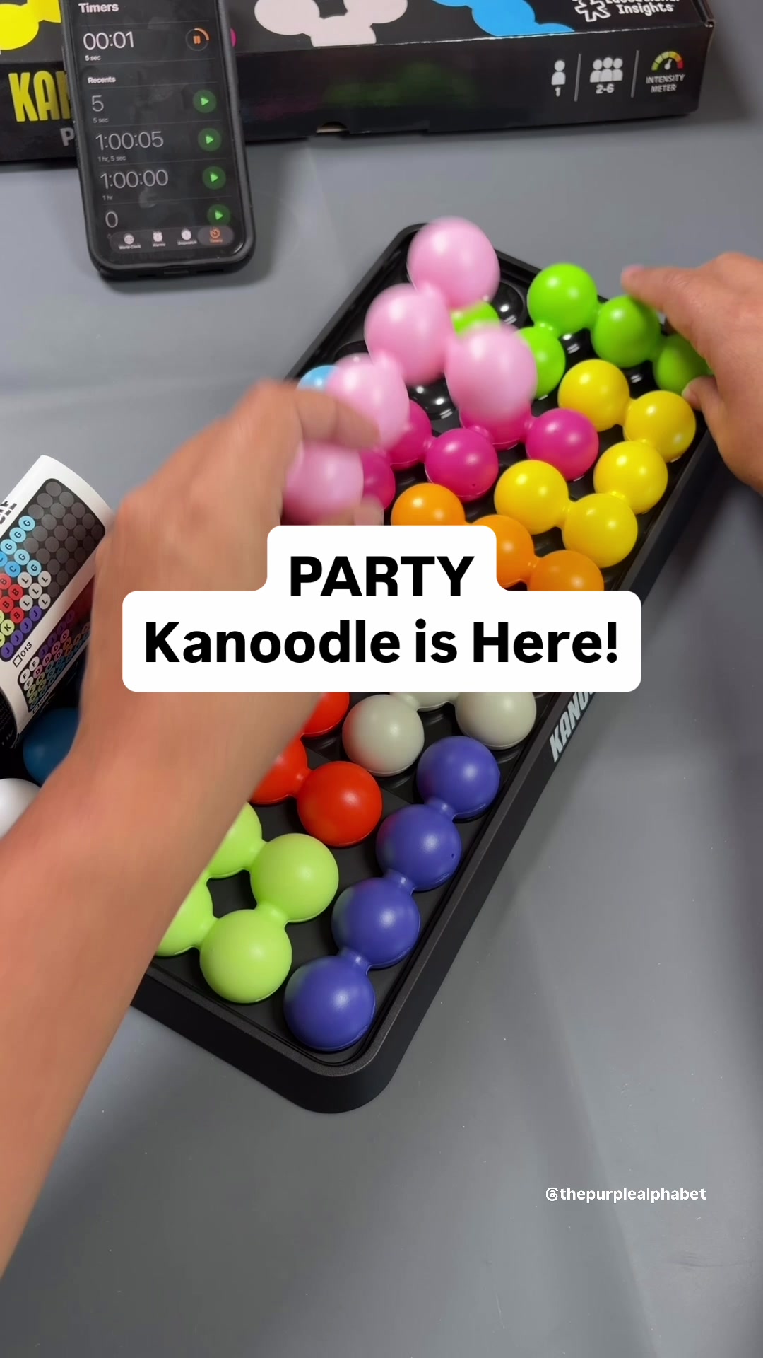 TikTok post by @thepurplealphabet for Educational Insights. Caption reads: Kanoodle Party is finally here! @Educational....