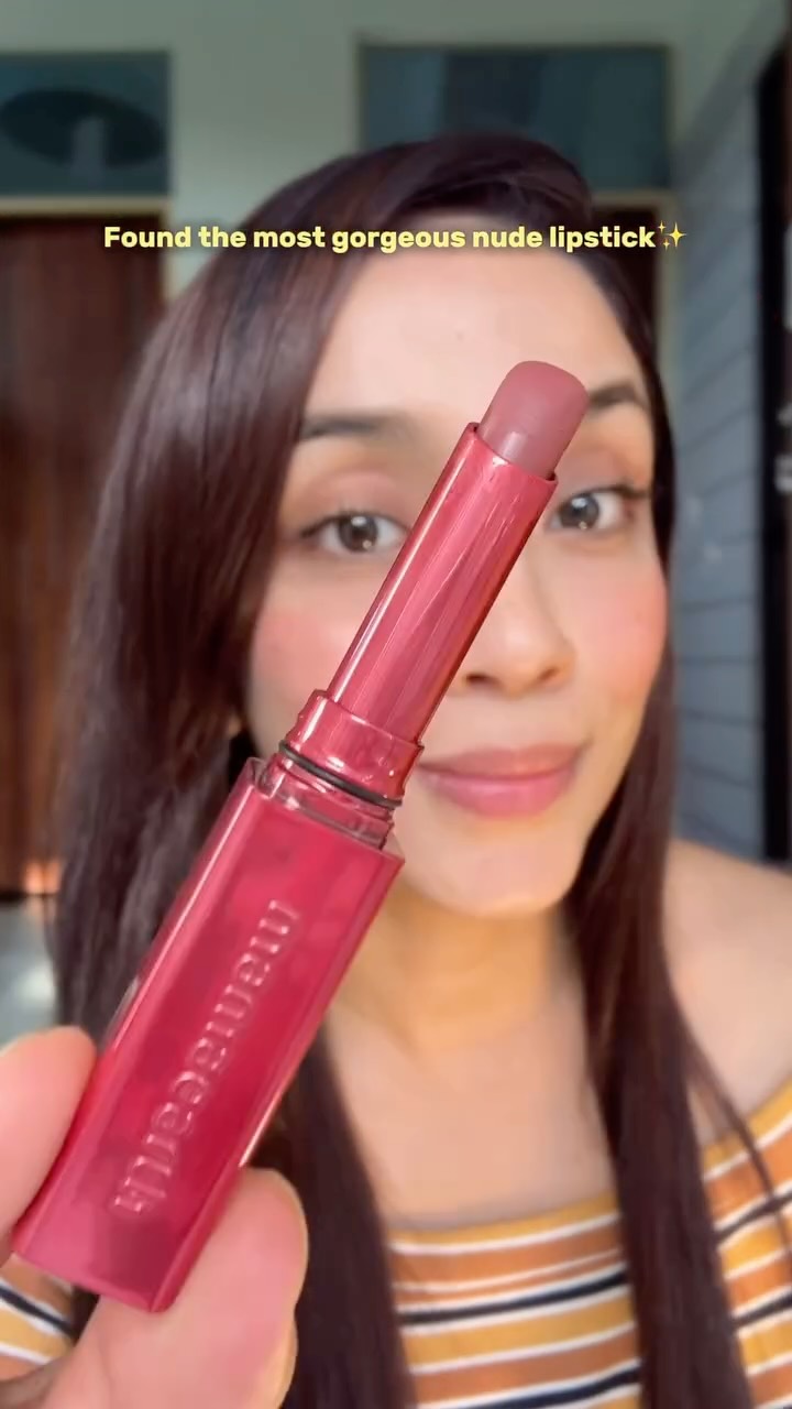 Instagram post by @nancyapproves for Mamaearth. Caption reads: comment down for link✨ 

#nudelipstick....