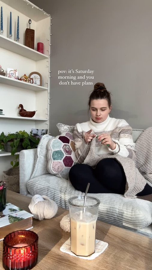 Instagram post by @stitchberryblog for Universal Yarn. Caption reads: [...] #saturdaymorning #crocheting #universalyarn....