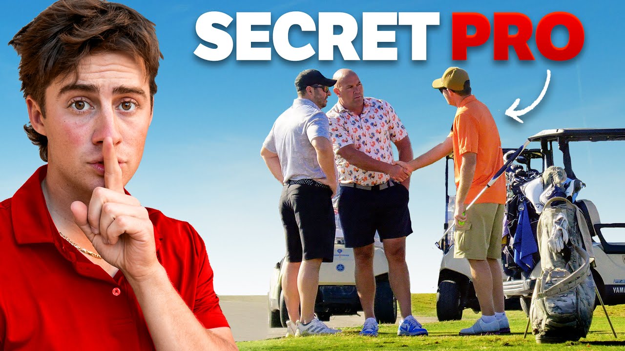 YouTube post by @gmgolf for Good Good Golf. Caption reads: Sandbagging a Local Skins Game With Pro Golfer.